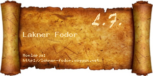 Lakner Fodor névjegykártya